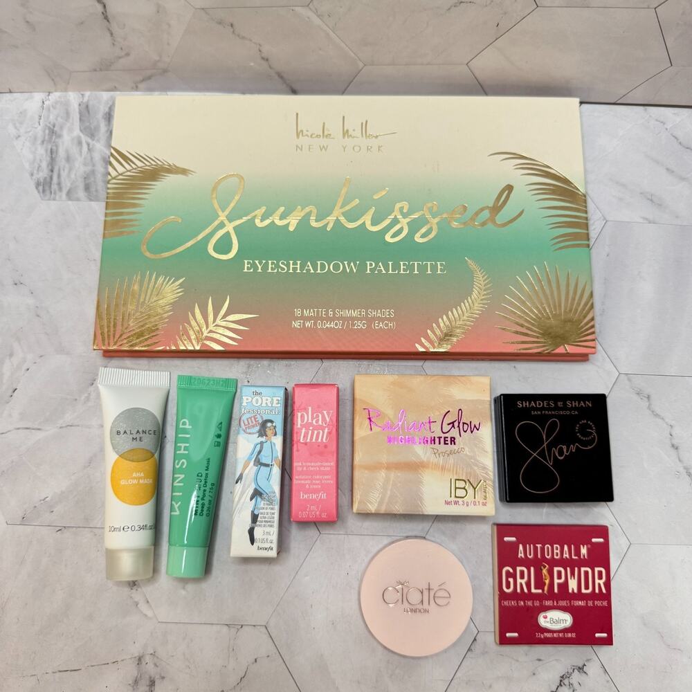 Skin Care Makeup Sample Lot 9 pc NEW Nicole Miller Balance Me Benefit Kinship